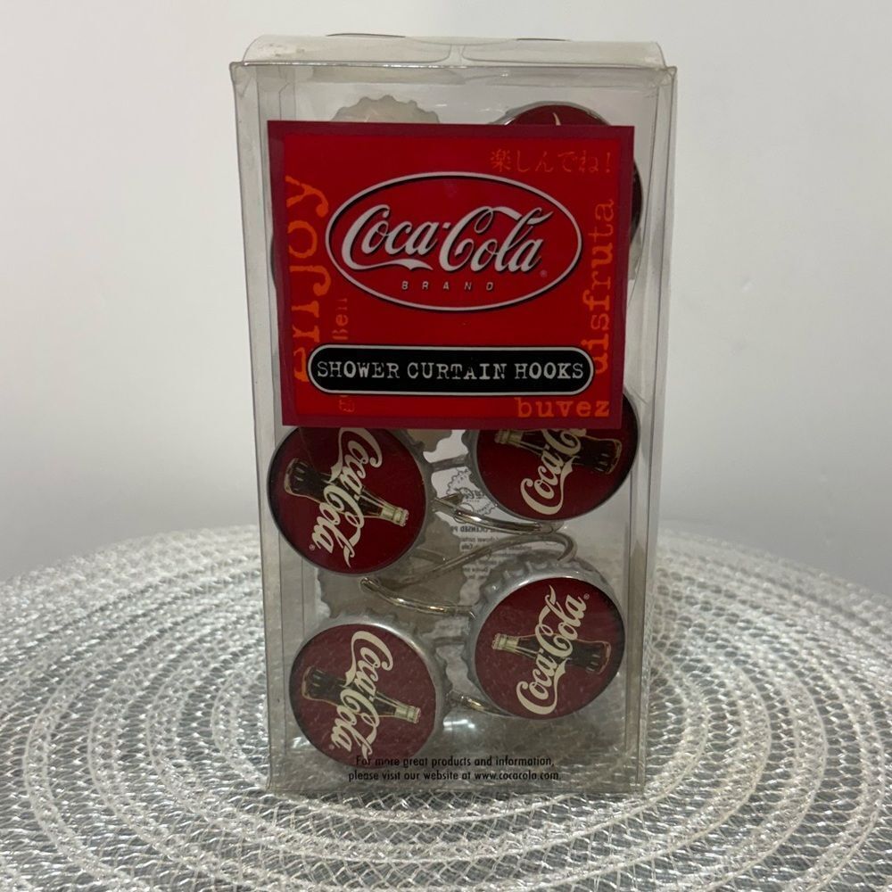 Coca Cola Shower Curtain Hooks NWT